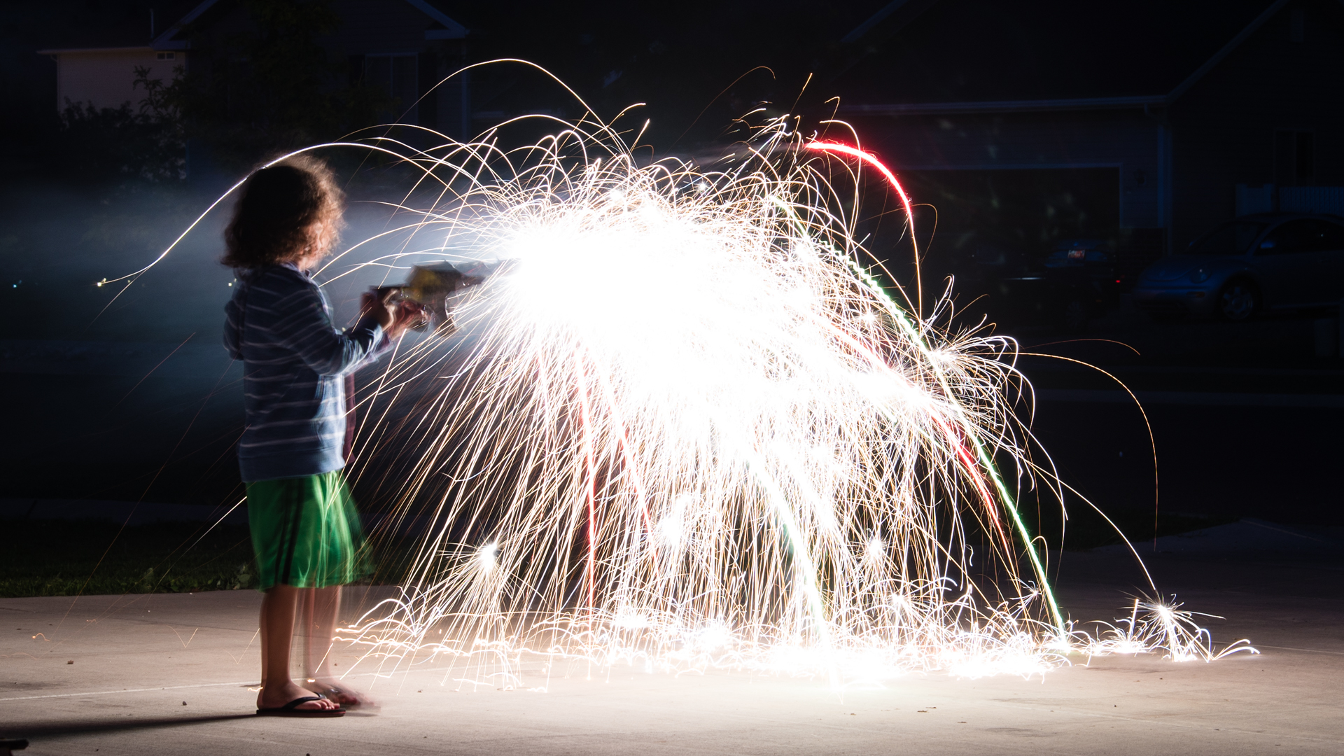 Kids with sparklers is a great way to test exposure before the big fireworks display