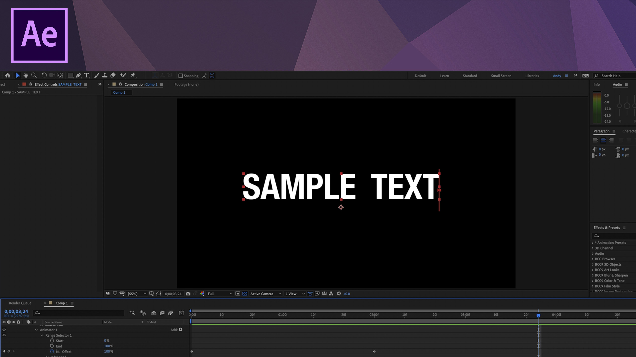Animating text with the Character Offset feature in After Effects -  Photofocus