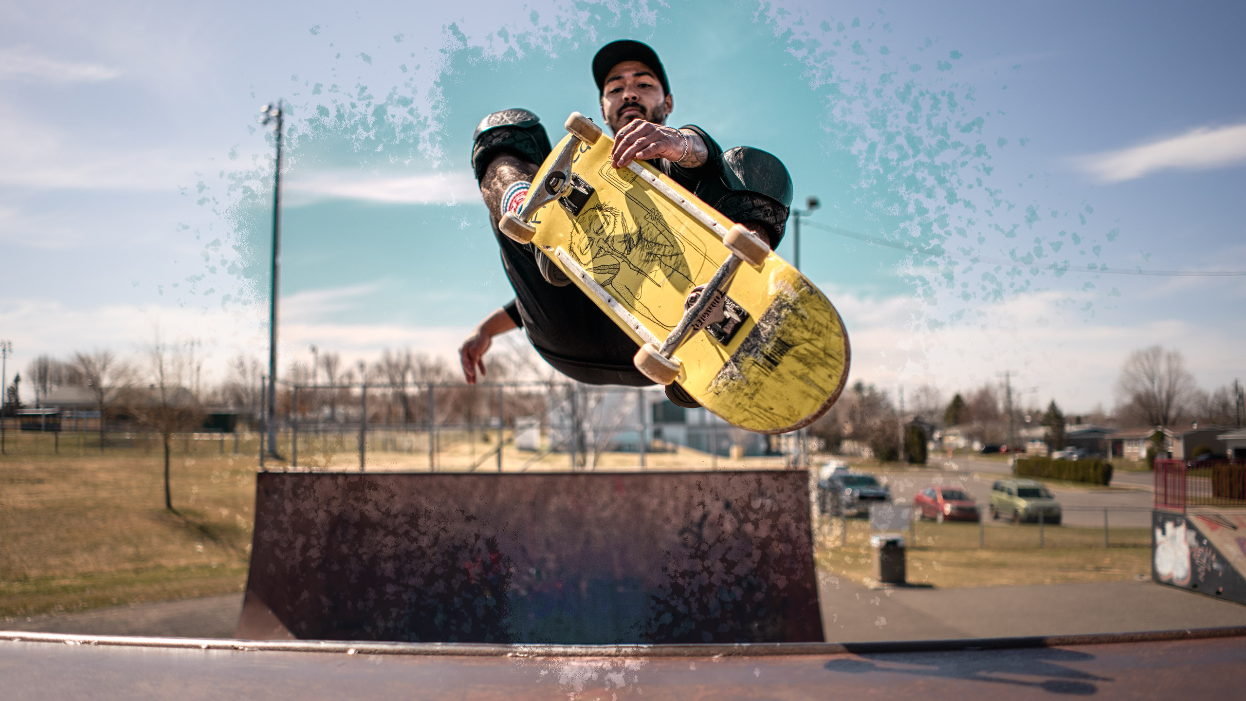 Cover Skater jumping rail HDR