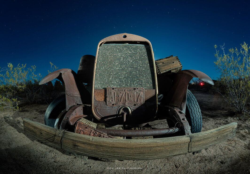 An abandoned vintage auto. I used a Wurkkos FC-11 LED light to light paint this vehicle during the exposure.