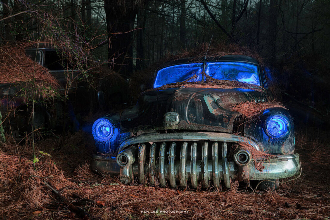 Light painting a Buick in Old Car City USA, Georgia